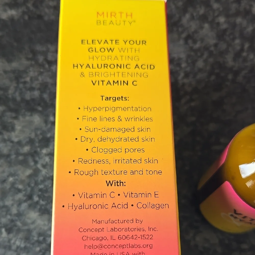 Mirth Beauty Face Brightening Vitamin C Hyaluronic Face Serum - 1.75 oz NEW